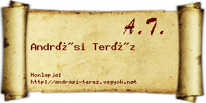 Andrási Teréz névjegykártya