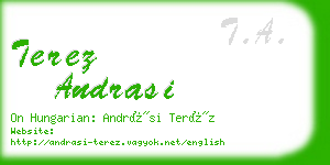 terez andrasi business card